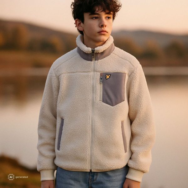 Hovedbilde Lyle & Scott - Jakke Borg Teddyfleece Egret