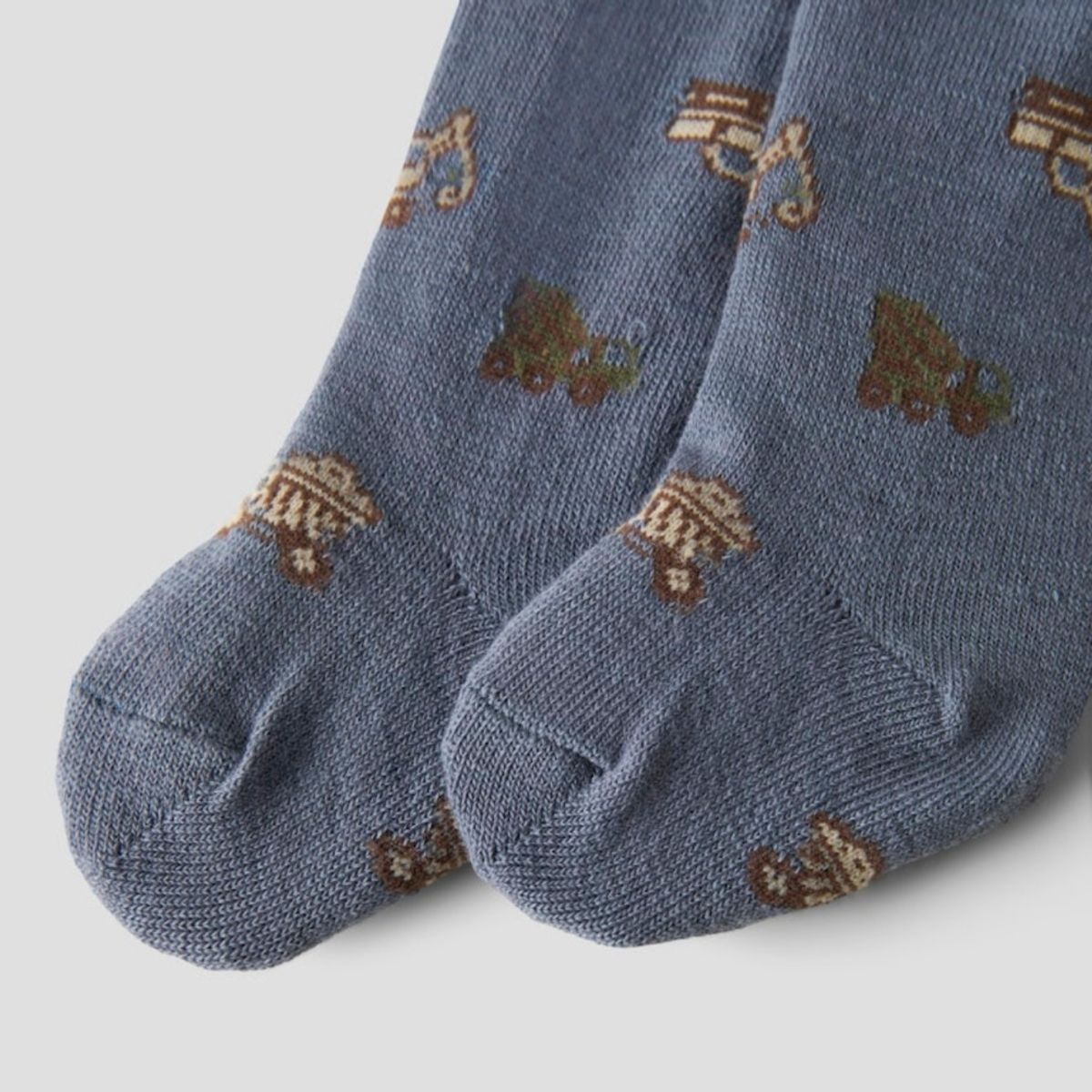 Name It - Strømpebukse Baby Ull/ Bomull Wak Folkstone Gray Working Machines