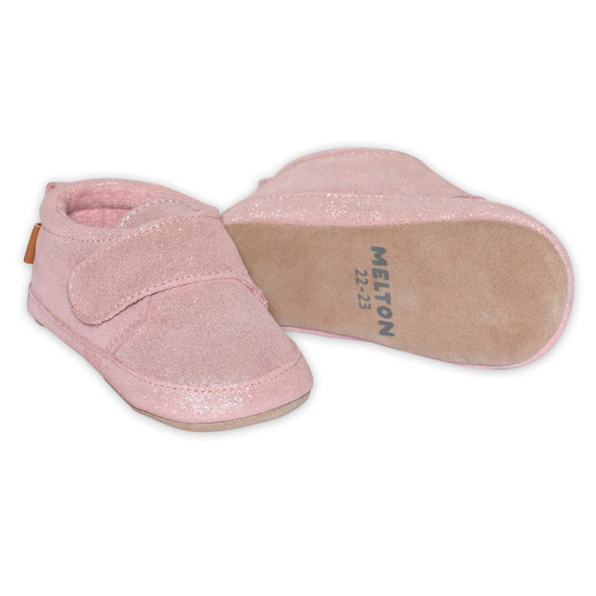 Melton - Tøfler i Skinn Shimmer Rose Grey