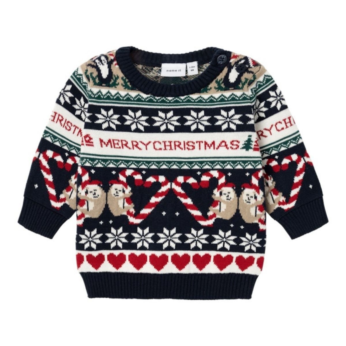 Name It - Julegenser Baby HappyXmas Dark Sapphire