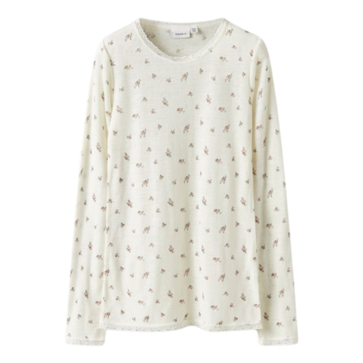 Name It - Trøye Ull Jr Wang Small Flowers Snow White