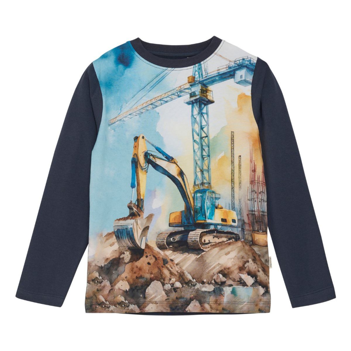 Minymo - Genser Heisekran og Gravemaskin Blue Nights